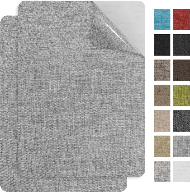 EMORBALS 2Pcs 8 * 11Inch Couch Patches Repair Fabric, Self-Adhesive Couch Repair Patch with Strong Glue, Repair Patch for Sofa, Tote Bags, Car Seats, Furniture,Etc(Grey) - Image 1